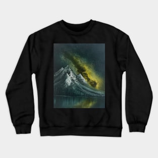 Yellow Green Milky Way Galaxy Night Sky Crewneck Sweatshirt